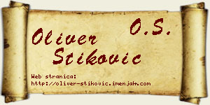 Oliver Stiković vizit kartica